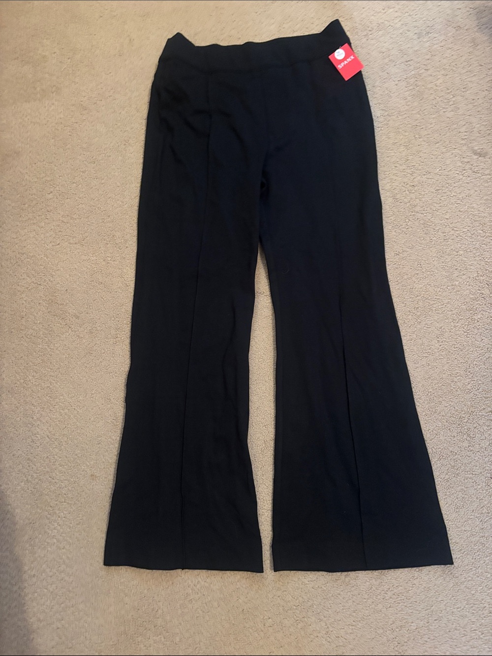SPANX Black Seamless Knit Trousers Large NWT